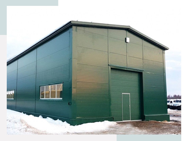 Двускатные ангары в Бердске